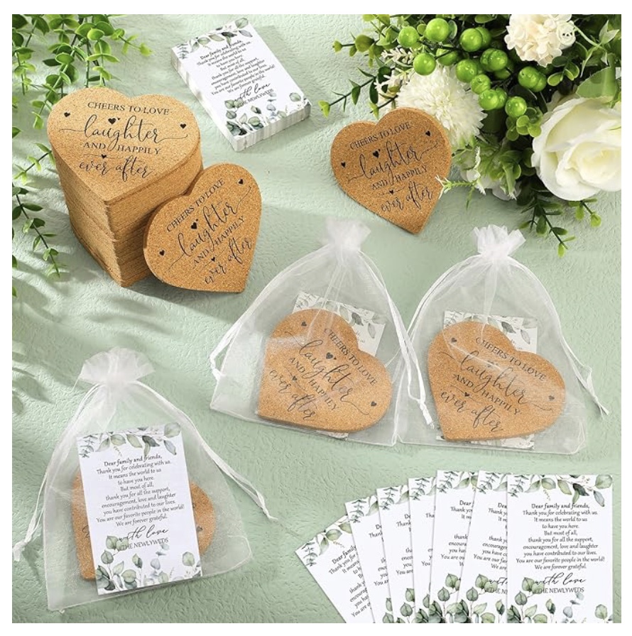 Greenville SC wedding venue - Ballenger Bridge Trending wedding guest gifts 2025 cute cork coasters